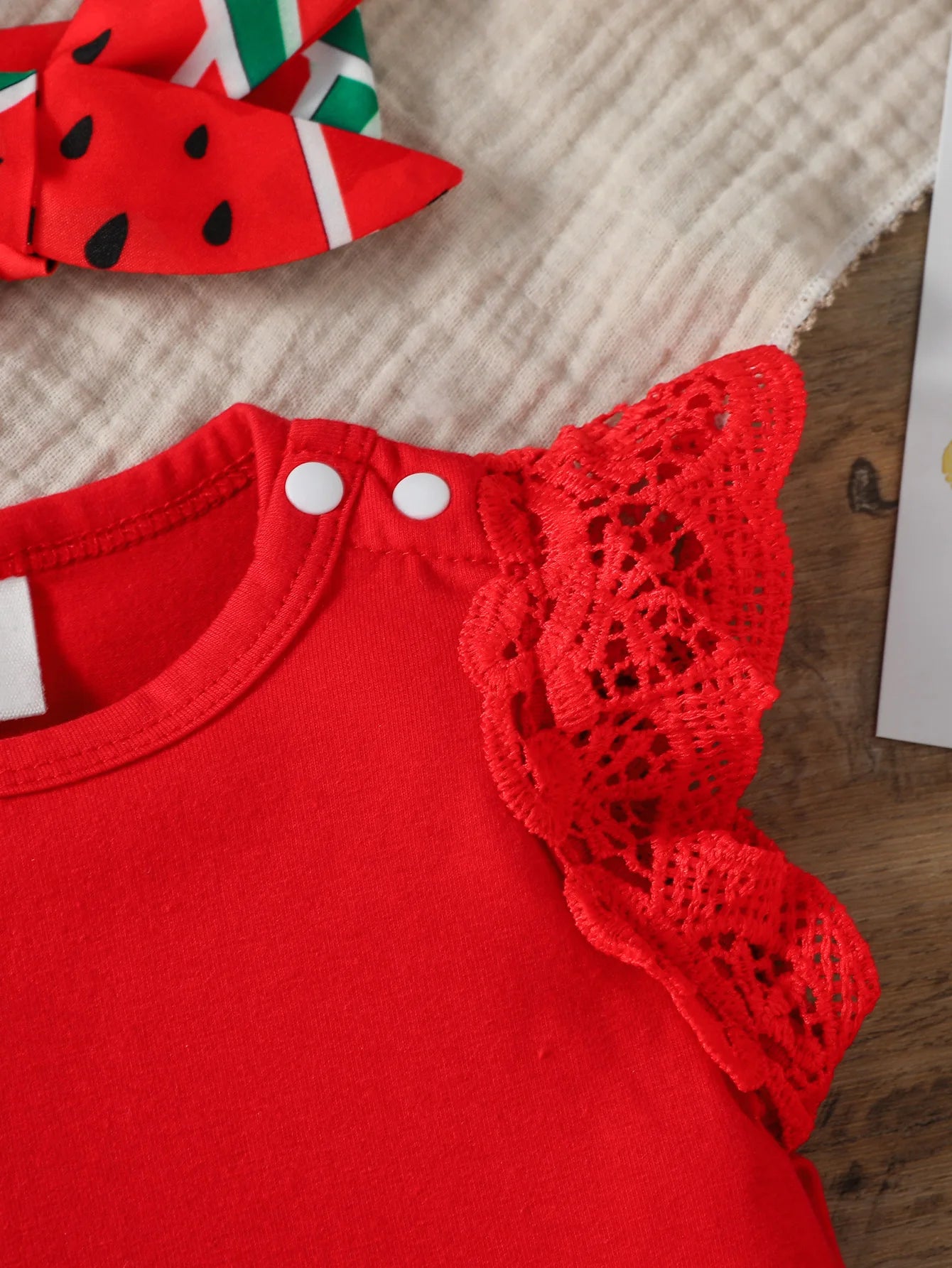 Conjunto Infantil Melancia – Verão | Sem Mangas | Look Fofo para Passeio e Férias (3–24 meses)