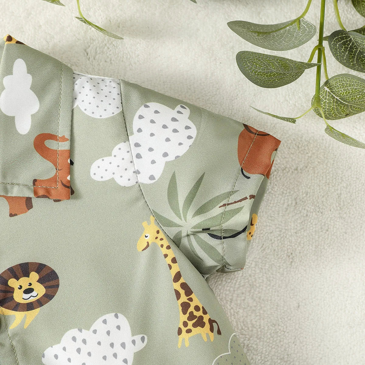 Conjunto Infantil Premium Verão – Camisa e Short com Estampa Animal para Bebês