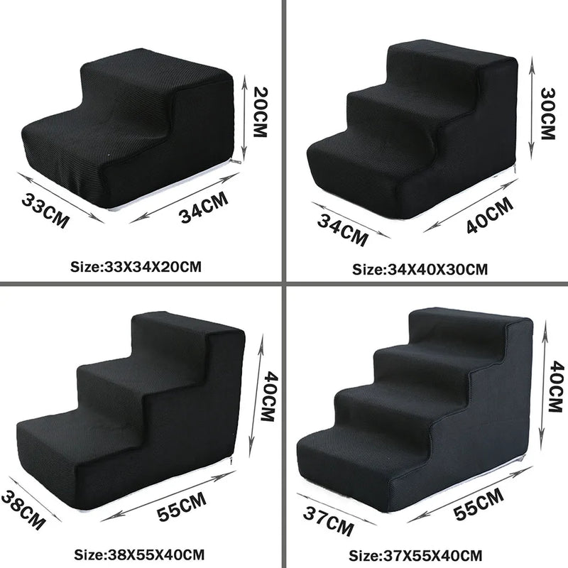 Escada Pet Anti-Escorregão para Cães e Gatos – 2, 3 ou 4 Degraus | Conforto, Segurança e Acesso Fácil