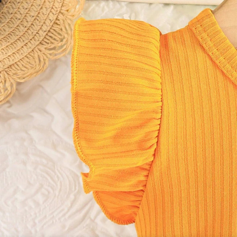 Vestido Infantil Bebê Abelhinha Amarelo | Vestido Verão com Tiara | 0 a 3 Anos