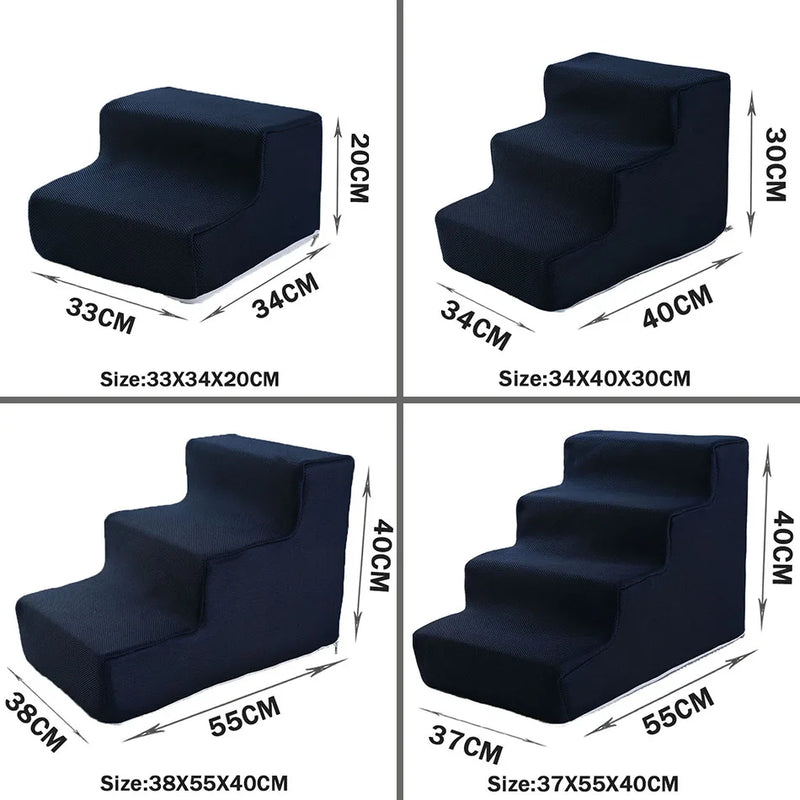 Escada Pet Anti-Escorregão para Cães e Gatos – 2, 3 ou 4 Degraus | Conforto, Segurança e Acesso Fácil