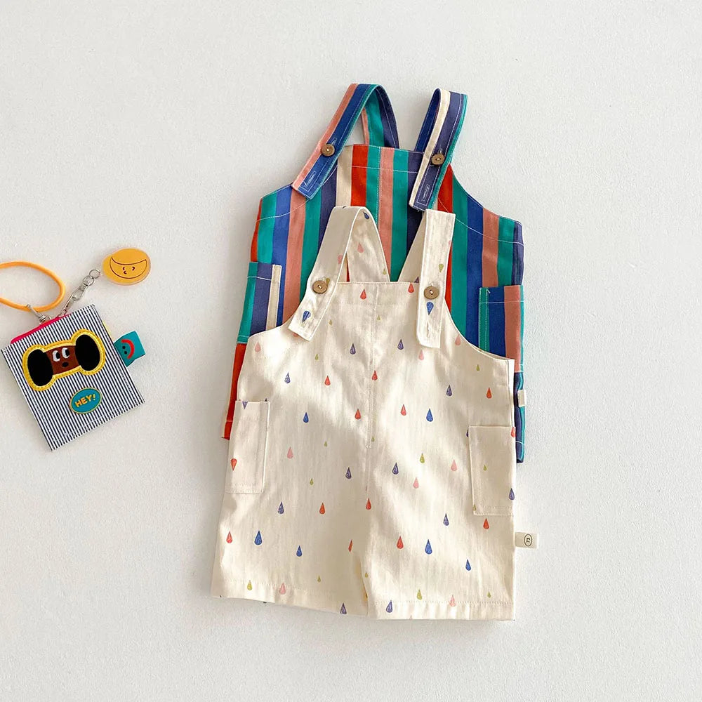 Jardineira Infantil Unissex Estampada | Macacão Infantil Confortável | Roupa Casual Primavera