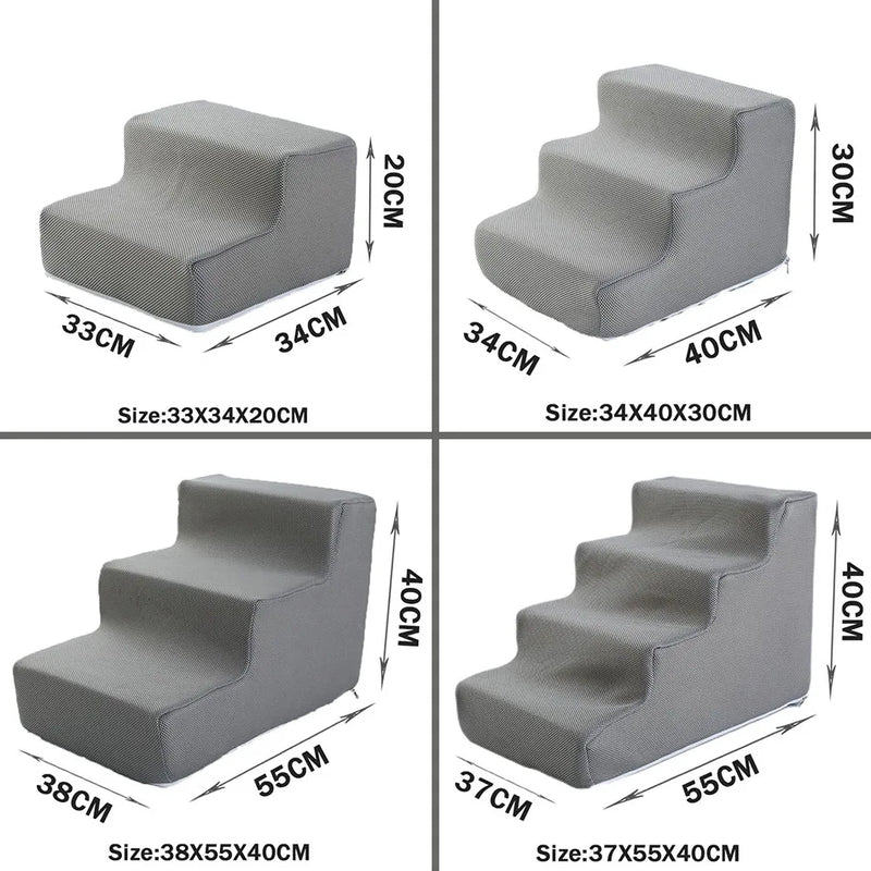 Escada Pet Anti-Escorregão para Cães e Gatos – 2, 3 ou 4 Degraus | Conforto, Segurança e Acesso Fácil