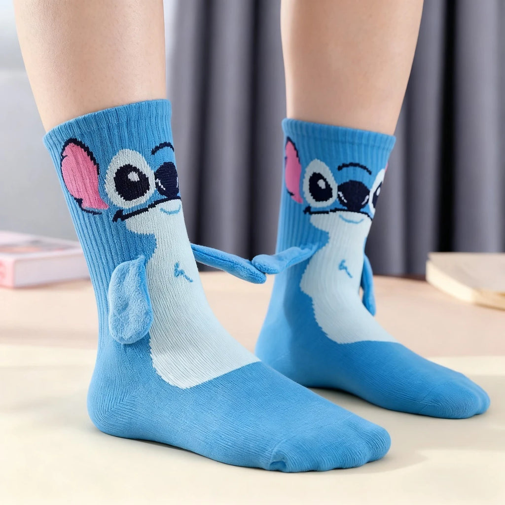 Meia Infantil Disney Stitch Kawaii | Meia Criança em Algodão Macio | Conforto e Diversão