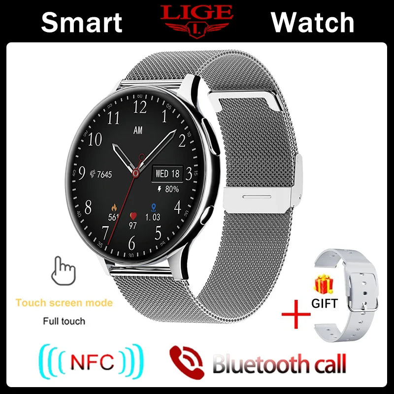 Smartwatch LIGE 2023 NFC – Completo, Elegante e Inteligente