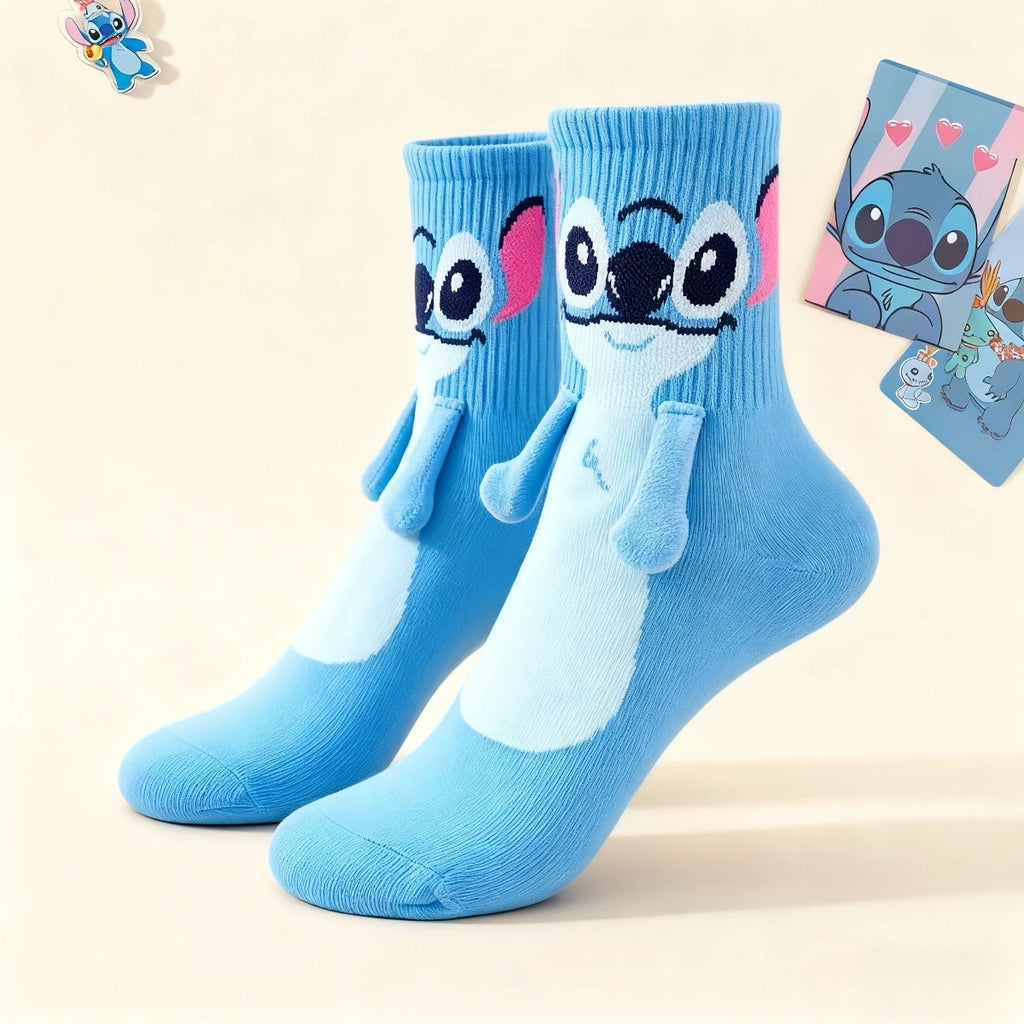 Meia Infantil Disney Stitch Kawaii | Meia Criança em Algodão Macio | Conforto e Diversão