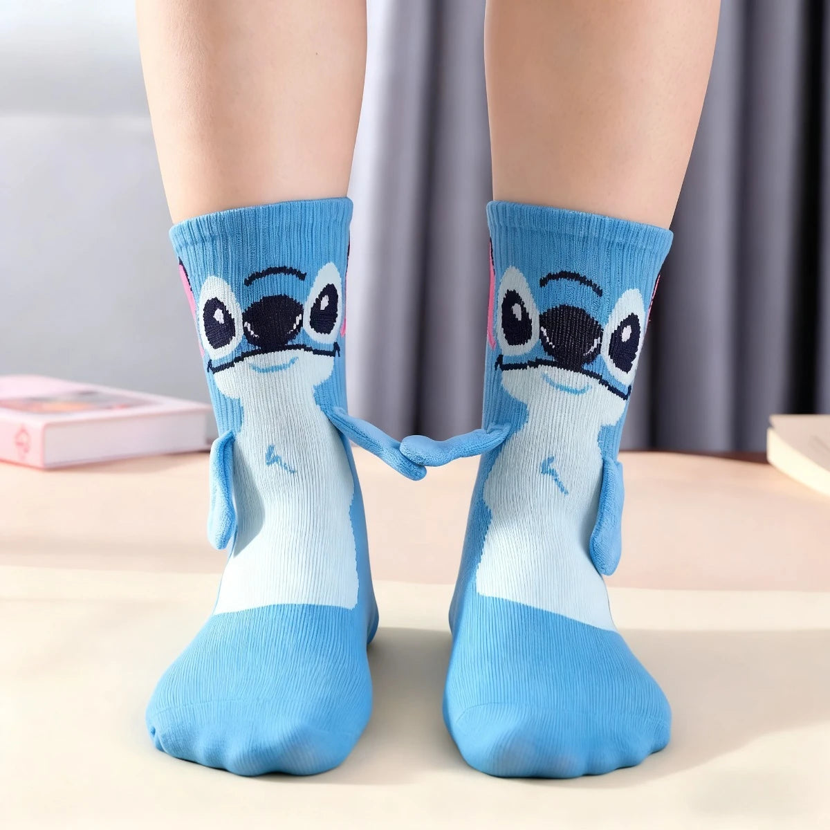 Meia Infantil Disney Stitch Kawaii | Meia Criança em Algodão Macio | Conforto e Diversão