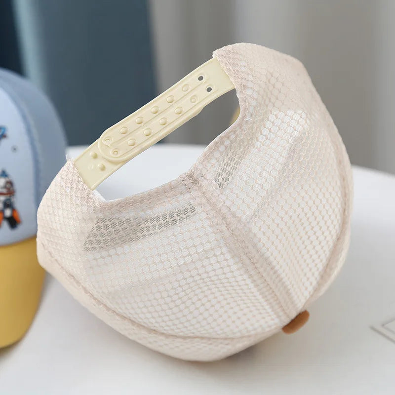 Boné Infantil Dinossauro em Tela | Boné Verão Respirável Unissex | Proteção Solar 4 a 6 Anos