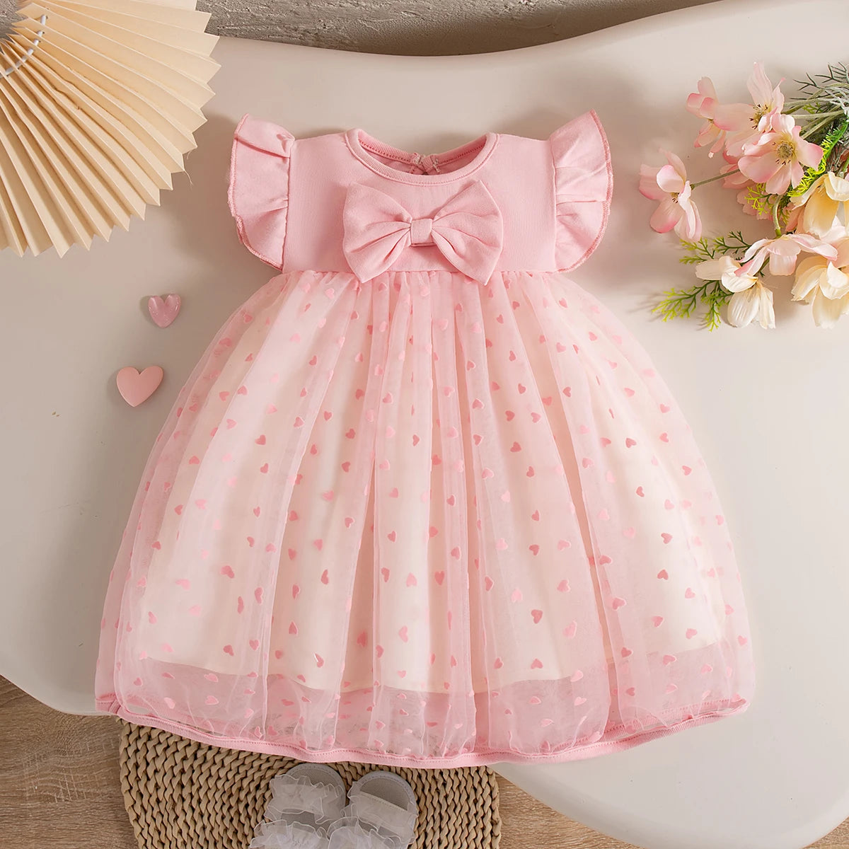 Vestido Infantil Menina – Laço e Mangas Voando | Estilo Princesa | Verão | Importado