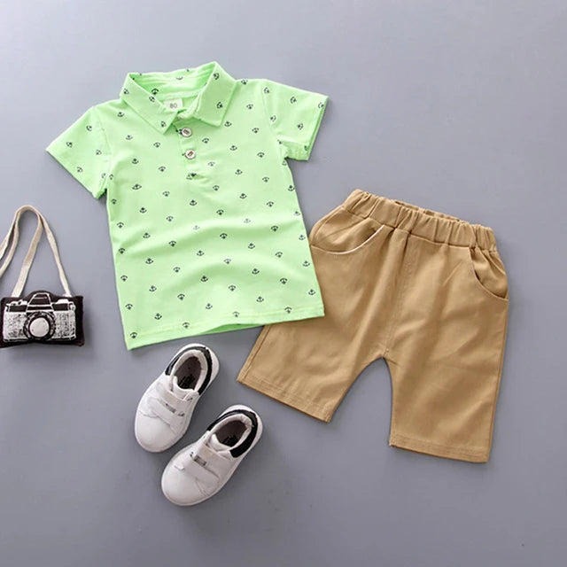 Conjunto Infantil Masculino de Verão – Camiseta + Shorts (2 peças)