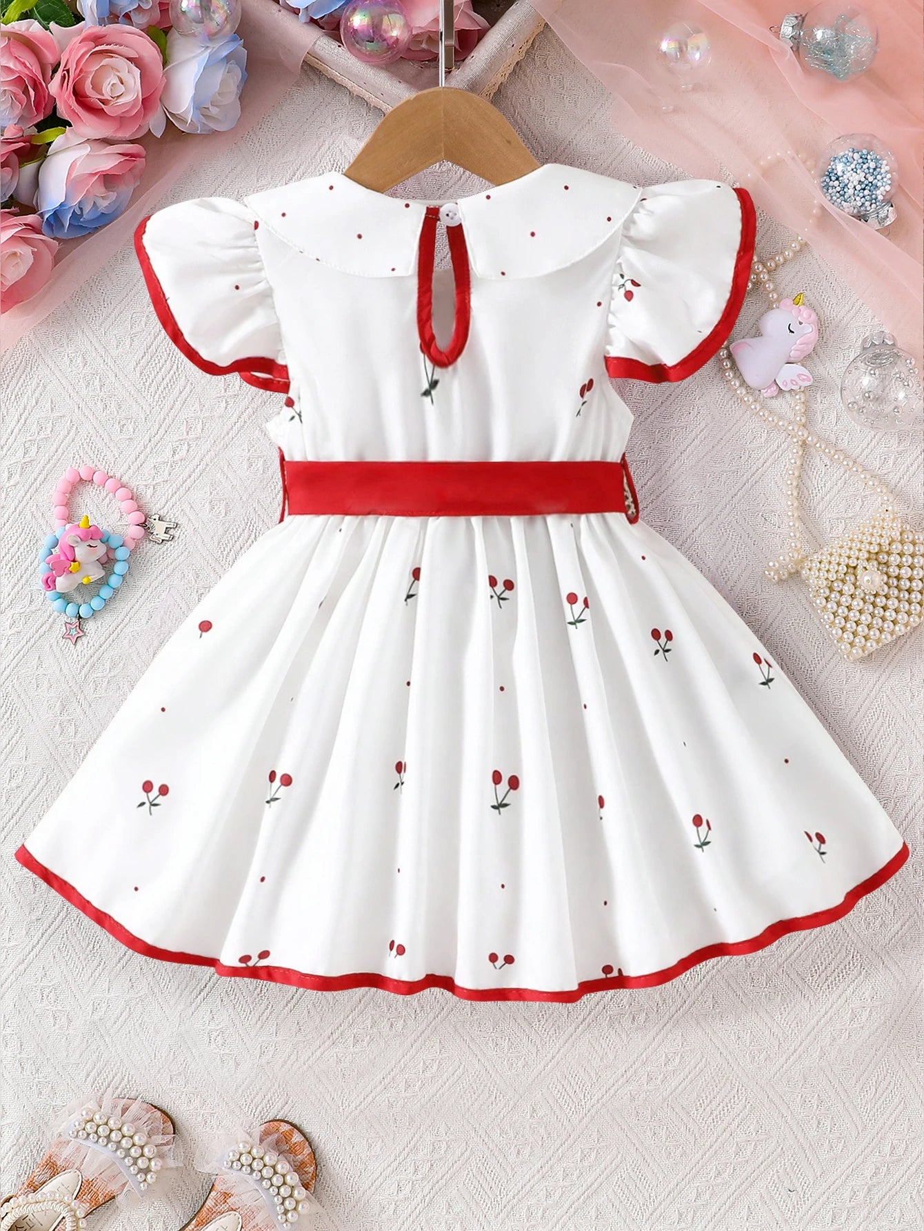 Vestido Infantil Floral Importado – Modelo Princesa, Fresquinho e Confortável para Bebês (0 a 3 anos)