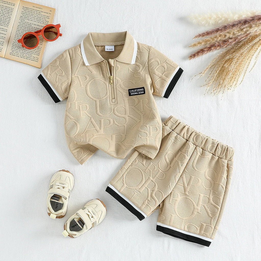 Conjunto Infantil Menino Verão | Camiseta Manga Curta + Short | Roupa Casual 1 a 6 Anos