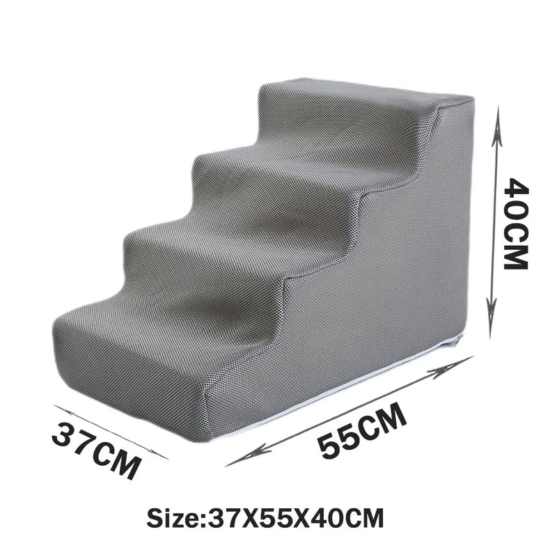 Escada Pet Anti-Escorregão para Cães e Gatos – 2, 3 ou 4 Degraus | Conforto, Segurança e Acesso Fácil