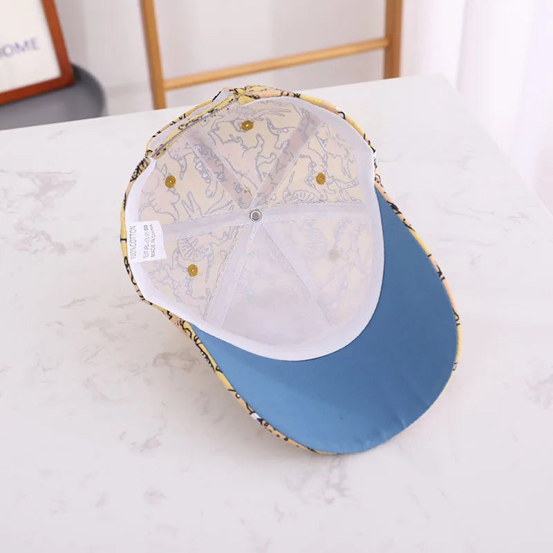 Boné Infantil Dinossauro | Boné Baseball Unissex com Aba Curva | Proteção Solar 2 a 6 Anos