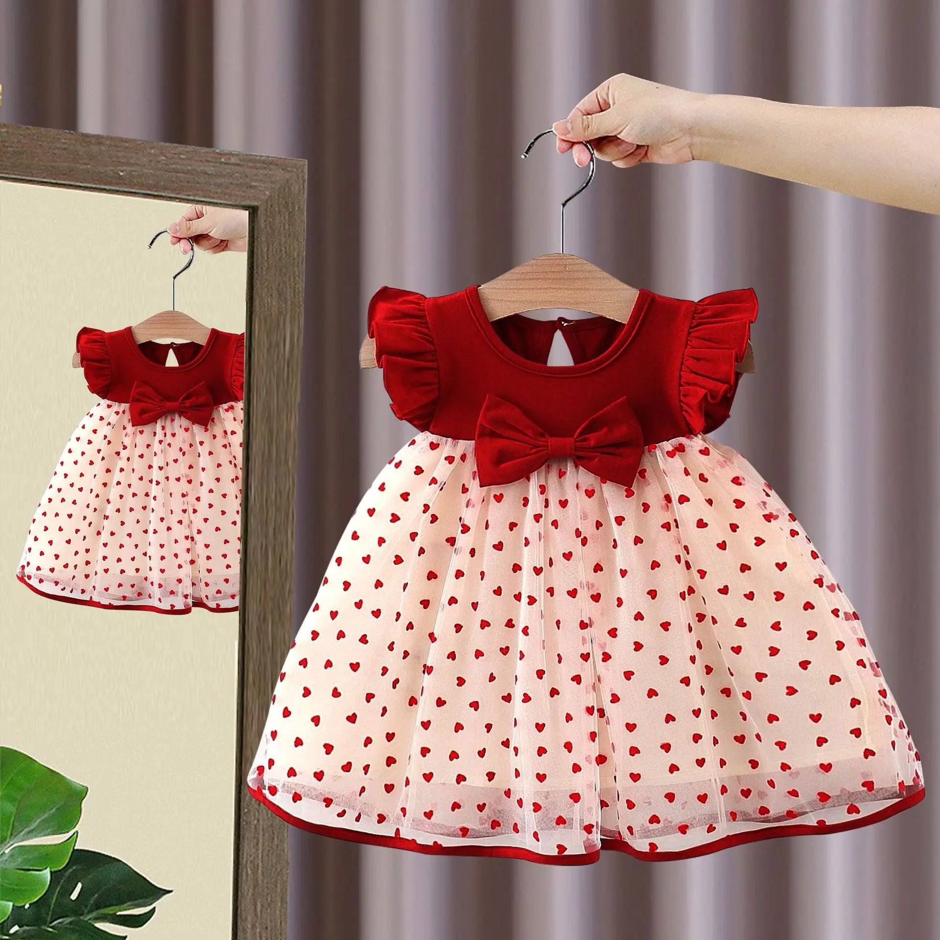 Vestido Infantil Menina – Laço e Mangas Voando | Estilo Princesa | Verão | Importado
