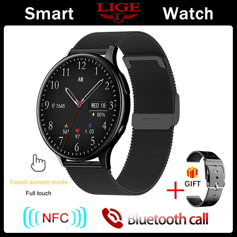 Smartwatch LIGE 2023 NFC – Completo, Elegante e Inteligente