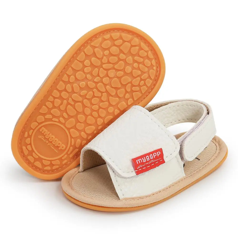 Sandália Infantil em Couro com Laço | Primeiros Passos Antiderrapante | Bebê Menino e Menina