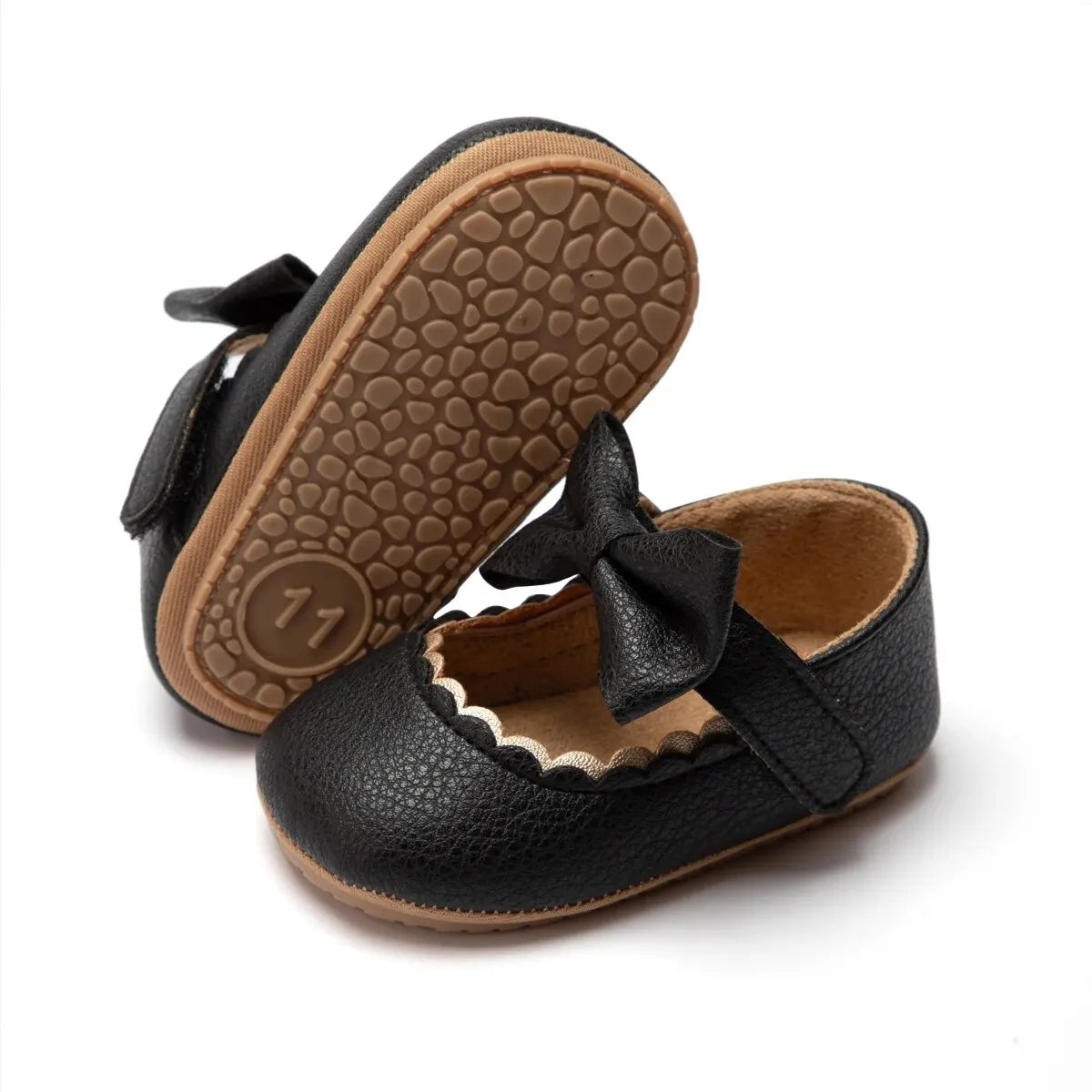 Sapatinho Bebê Menina Antiderrapante com Laço – Sapato Infantil Confortável para Primeiros Passos | Meckior