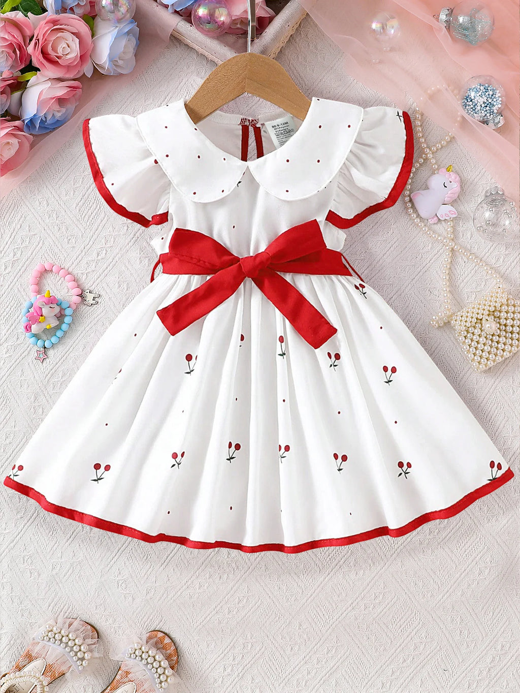 Vestido Infantil Floral Importado – Modelo Princesa, Fresquinho e Confortável para Bebês (0 a 3 anos)