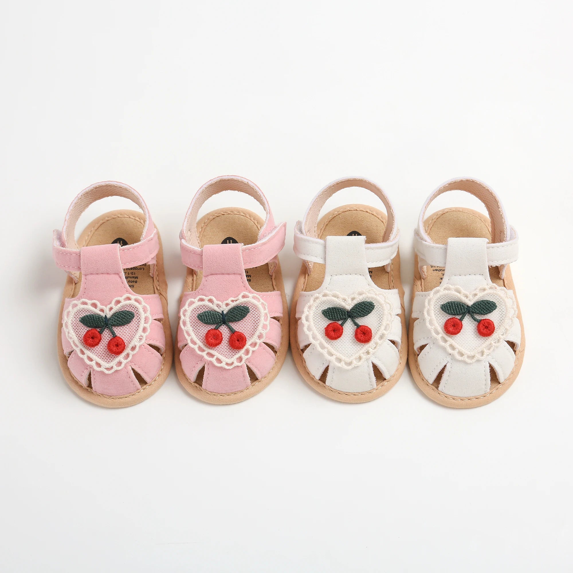 Sandália Infantil Feminina Importada com Cerejas | Primeiros Passos Bebê | Verão Confortável e Antiderrapante